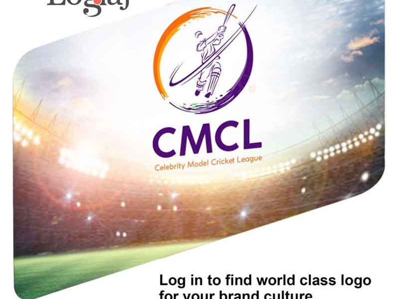 CMCL Celebrity model Cricket league logo design Cricket sports logo design