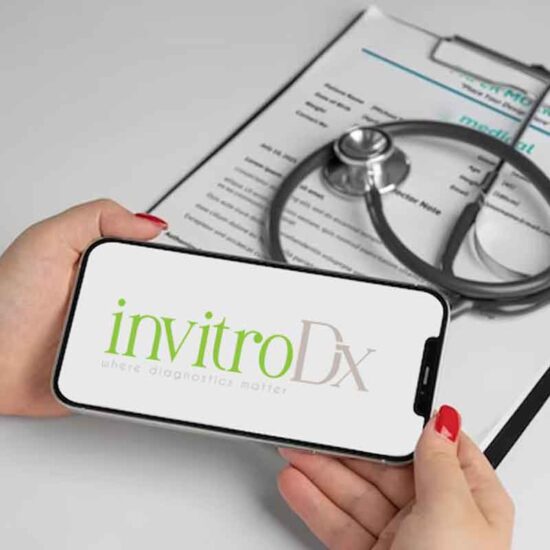 InvitroDx logo medical logo design Diagnostics logo branding hospital logo branding
