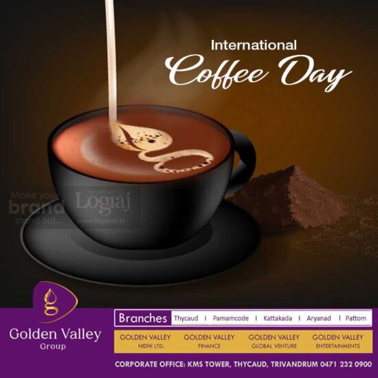 International Coffee day poster design logoraj creative designer in Trivandrum best designer in Kerala Digital marketing team in Trivandrum
